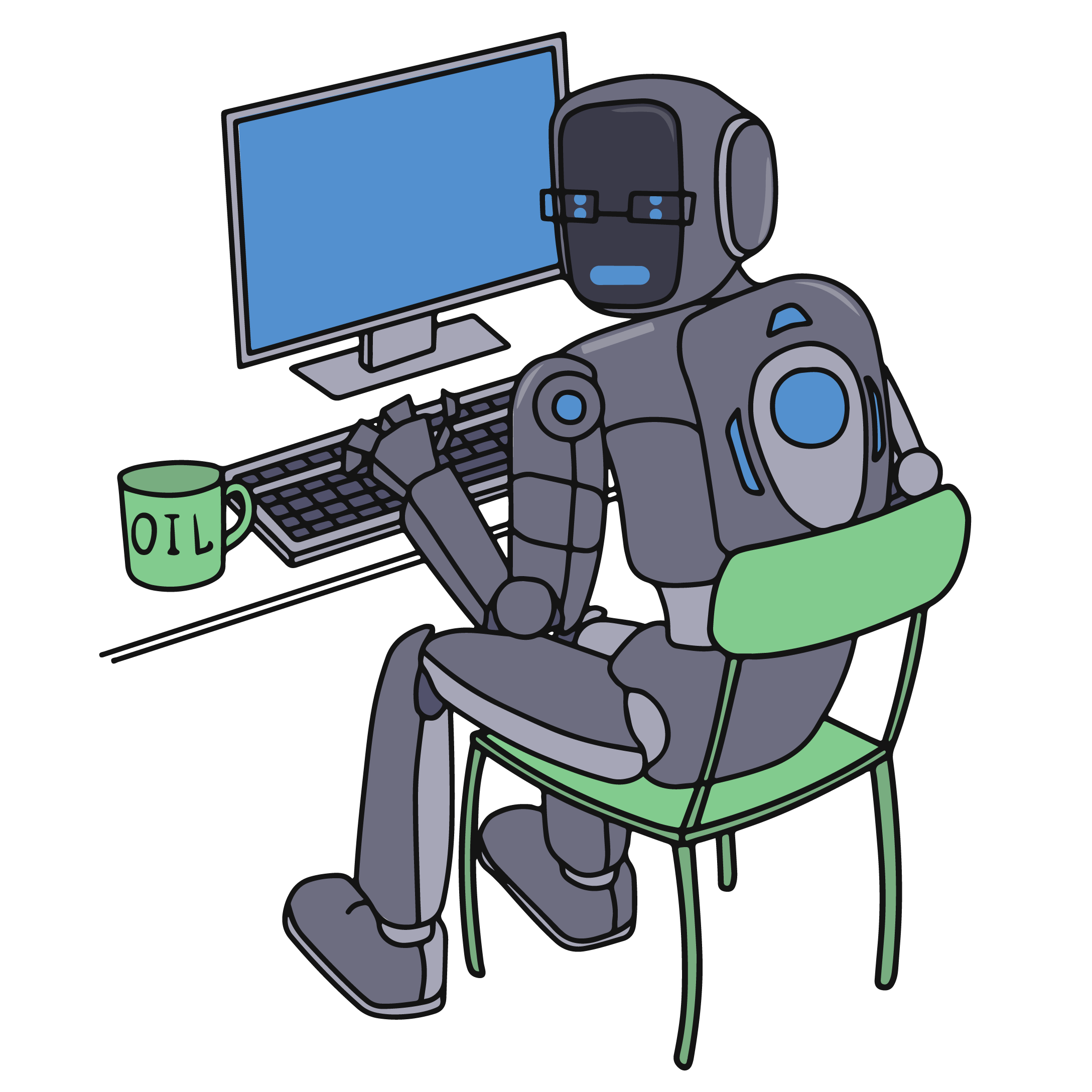 Robot at a desk CV slot